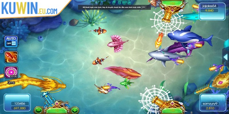 Tắt chế độ bắn cá tự động để tối ưu cơ hội thắng liên tục